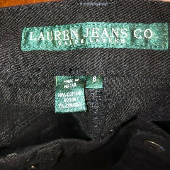 Ralph Lauren Jeans Co Womens Size 6 Black Straight Leg Stretch Jeans Pants - Picture 9 of 10